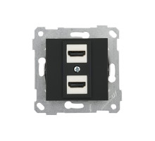 Rita - Розетка 2xHDMI, черный мат