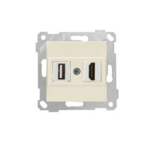 Rita - Розетка HDMI + USB Type A, для передачи данных, сл.кость