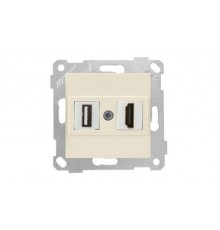Rita - Розетка HDMI + USB Type A, для передачи данных, сл.кость