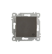 Rita - Розетка 2P+E, с крышкой, защ. шторки, дымчатый
