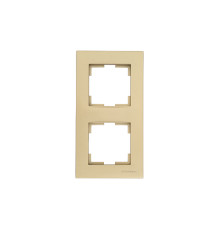 Rita - Рамка 2 поста, вертикальный монтаж, золото доре