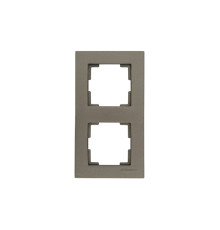 Rita - Рамка 2 поста, вертикальный монтаж, дымчатый