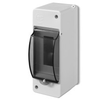 Коробка электротехническая для пломбировки MINI S-2, 2M, без клемм,  дымчатая дверца, 141x53x66mm, IP30