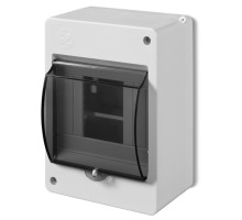 Коробка электротехническая для пломбировки MINI S-4, 4M, без клемм,  дымчатая дверца, 140x95x66mm, IP20