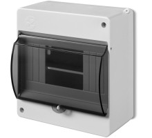 Коробка электротехническая для пломбировки MINI S-6, 6M, N/PE 2x 1x16+6x10mm2, дымчатая дверца, 140x130x66mm, IP20