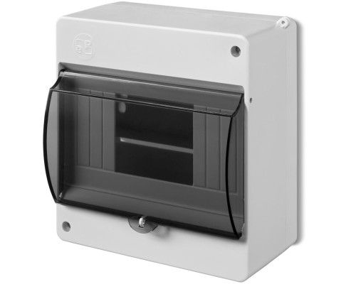 Коробка электротехническая для пломбировки MINI S-6, 6M, N/PE 2x 1x16+6x10mm2, дымчатая дверца, 140x130x66mm, IP20