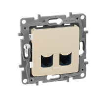 Etika - Розетка 2хRJ-45 UTP CAT6 (сл.кость)