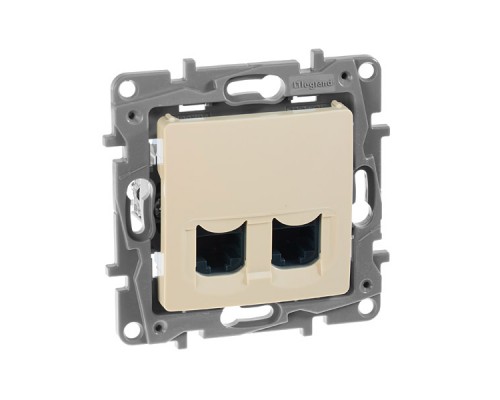 Etika - Розетка 2хRJ-45 UTP CAT6 (сл.кость)