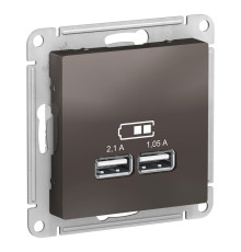 ATLASDESIGN USB РОЗЕТКА A+A, 5В/2,1 А, 2х5В/1,05 А, механизм, МОККО