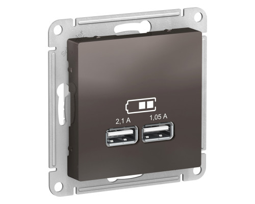 ATLASDESIGN USB РОЗЕТКА A+A, 5В/2,1 А, 2х5В/1,05 А, механизм, МОККО ATLASDESIGN USB РОЗЕТКА A+A, 5В/2,1 А, 2х5В/1,05 А, механизм, МОККО