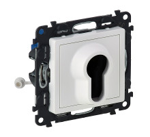 Valena Life - Выкл., ключ на 2 положения под евро цилиндр (069795 заказ.отдельно), белый (инд.упак)