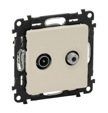 Valena Life - Розетка TV-SAT проходная 1,5dB/14dB, 5-862MHz/950-2400MHz, слоновая кость (инд.упак)