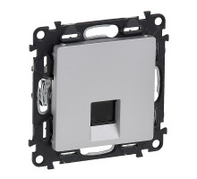 Valena Life - Розетка 1хRJ-45 UTP CAT6, алюминий (инд. упаковка)