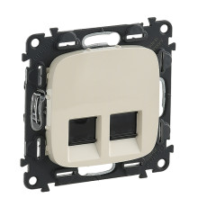 Valena Allure - Розетка 2хRJ-45 UTP CAT6, слоновая кость (инд. упаковка)