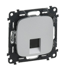 Valena Allure - Розетка 1хRJ-45 UTP CAT6, алюминий (инд. упаковка)