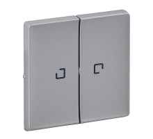 Valena Life - Лицевая панель для выключателя двухклавишного с подсветкой, алюминий