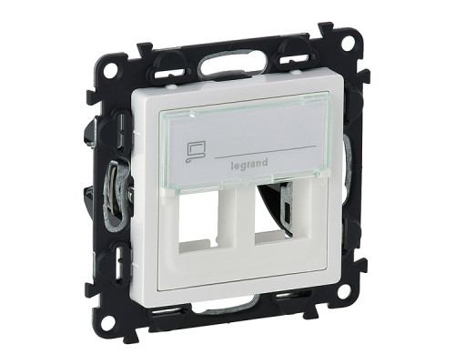 Valena Life - Адаптер для разъемов Keystone двойной, с лицевой панелью, белый