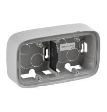 Valena Allure - Коробка для накладного монтажа 2 поста, алюминий