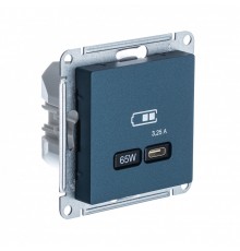 ATLASDESIGN USB РОЗЕТКА тип-С 65Вт высокоскор.заряд. QC, PD, механизм, ИЗУМРУД
