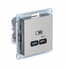 ATLASDESIGN USB РОЗЕТКА тип-С 65Вт высокоскор.заряд. QC, PD, механизм, ШАМПАНЬ