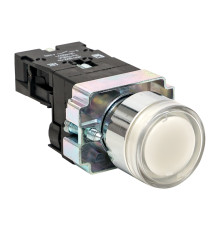 Кнопка BA21 с подстветкой 24В белая NO EKF