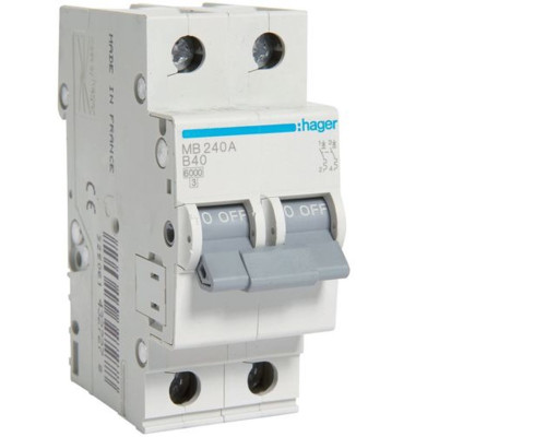 Автоматический выключатель 40/2/B (6kA) // Hager