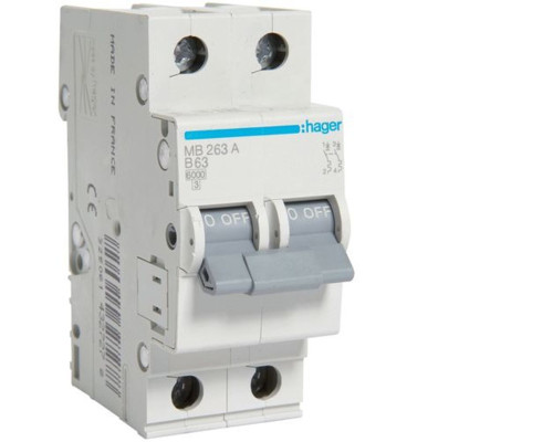 Автоматический выключатель 63/2/B (6kA) // Hager