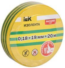 изолента 0,18*19мм желто-зеленая 20 метров ИЭК