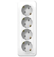 BLNRA011411 BLANCA О/У РОЗЕТКА 4-я с заземл. со шторками ИЗОЛ.ПЛ.,16А, 250В, БЕЛЫЙ - BLNRA011411