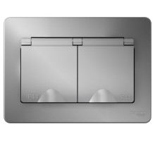 BLNRS441123 BLANCA С/У IP44 РОЗЕТКА двойная с заземл.со шторк.,с крышками,16А,250В, АЛЮМИНИЙ - BLNRS