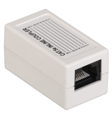 ITK Проходной адаптер кат.5E UTP, тип RJ45-RJ45, белый