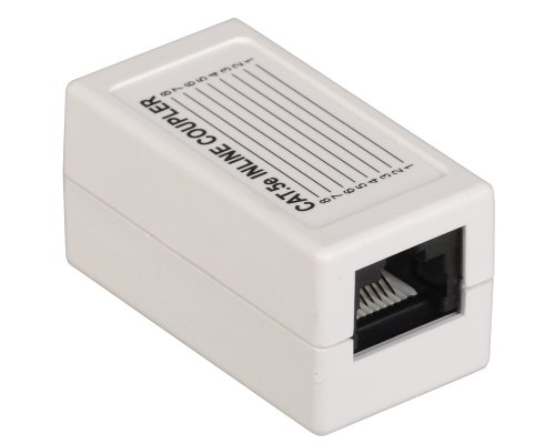 ITK Проходной адаптер кат.5E UTP, тип RJ45-RJ45, белый