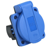 РП12-3 Розетка панельная  с з/к с крышкой 2P+PE 16А IP54 MAGNUM синяя IEK