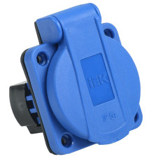 РП12-3 Розетка панельная  с з/к с крышкой 2P+PE 16А IP54 MAGNUM синяя IEK