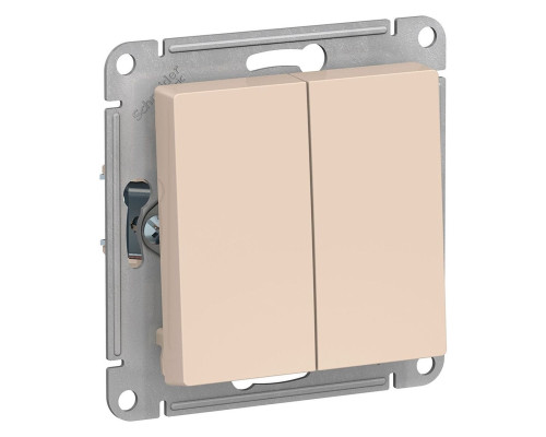 Переключатель 2-клавишный Schneider Electric AtlasDesign ATN000265 Бежевый - ATN000265