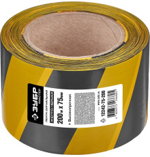 Лента жёлто-черная сигнальная 75мм х 200м, ЗУБР Мастер