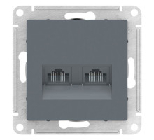 Розетка компьютерная двойная RJ45+RJ45 Schneider Electric AtlasDesign ATN000785 Грифель - ATN000785