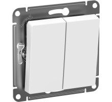 ATLASDESIGN AQUA 2-клавишный ВЫКЛЮЧАТЕЛЬ, IP44, сх.5, 10АХ, механизм, БЕЛЫЙ | арт.ATN440151