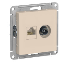 Розетка двойная TV+RJ45 Schneider Electric AtlasDesign ATN000289 Бежевый - ATN000289