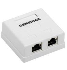 Розетка информационная настенная RJ45 кат.5E FTP 2 порта GENERICA - CS2-1C5EF-22-G
