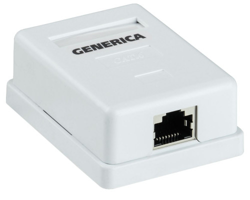 Розетка информационная настенная RJ45 кат.5E FTP 1 порт GENERICA - CS2-1C5EF-12-G Розетка информационная настенная RJ45 кат.5E FTP 1 порт GENERICA - CS2-1C5EF-12-G