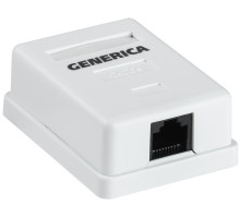 Розетка информационная настенная RJ45 кат.5E UTP 1 порт GENERICA - CS2-1C5EU-12-G