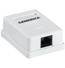 Розетка информационная настенная RJ45 кат.5E UTP 1 порт GENERICA - CS2-1C5EU-12-G