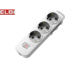 EL-BI,Myra,колодка 3гн c/з с выкл. белая,527-010200-302
