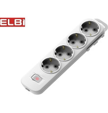 EL-BI,Myra,колодка 4гн c/з с выкл. белая,527-010200-402