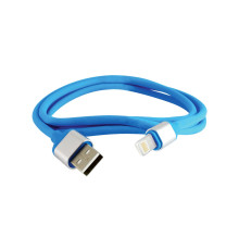 Дата-кабель, ДК 18, USB - Lightning, 1 м, силиконовая оплетка, голубой, TDM | арт.SQ1810-0318