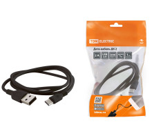 Дата-кабель, ДК 2, USB - USB Type-C, 1 м, черный, TDM | арт.SQ1810-0302