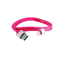 Дата-кабель, ДК 21, USB - Lightning, 1 м, силиконовая оплетка, розовый, TDM | арт.SQ1810-0321