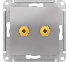 ATN000387 ALASDESIGN АУДИОРОЗЕТКА двухместная, АЛЮМИНИЙ