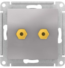 ATN000387 ALASDESIGN АУДИОРОЗЕТКА двухместная, АЛЮМИНИЙ